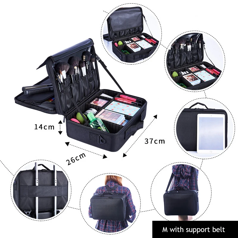New Oxford Cloth Professional Beauty Cosmetic Case Makeup Organizer Travel Accessories Waterproof Large Capacity Suitcases
New Oxford Cloth Professional Beauty Cosmetic Case Makeup Organizer Travel Accessories Waterproof Large Capacity Suitcases