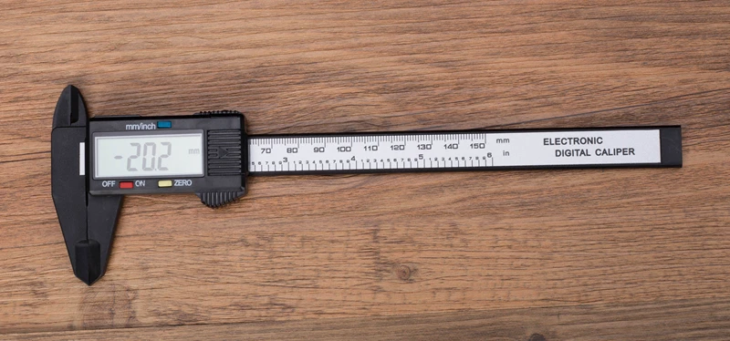 150mm 6 inch LCD Digital Vernier Caliper Carbon Fiber Composites Electronic Calipers Micrometer Gauge Measuring Tool With Box
150mm 6 inch LCD Digital Vernier Caliper Carbon Fiber Composites Electronic Calipers Micrometer Gauge Measuring Tool With Box