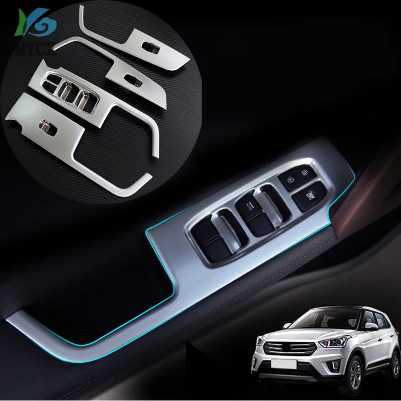 Для Hyundai Ix25 Creta хромированная Внутренняя дверь подлокотник оконный переключатель
