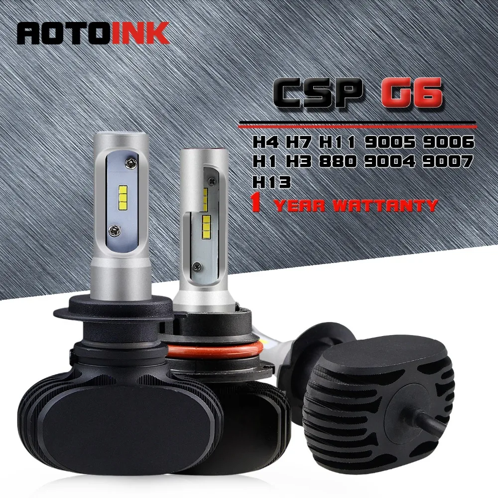 AOTOINK Auto Led H7 Headlight H13 9005 HB3 9006 HB4 Led H4 Car Bulb CSP Chip 50W 8000lm Fan-less H8 H11 Fog Lamp All-in-one
AOTOINK Auto Led H7 Headlight H13 9005 HB3 9006 HB4 Led H4 Car Bulb CSP Chip 50W 8000lm Fan-less H8 H11 Fog Lamp All-in-one