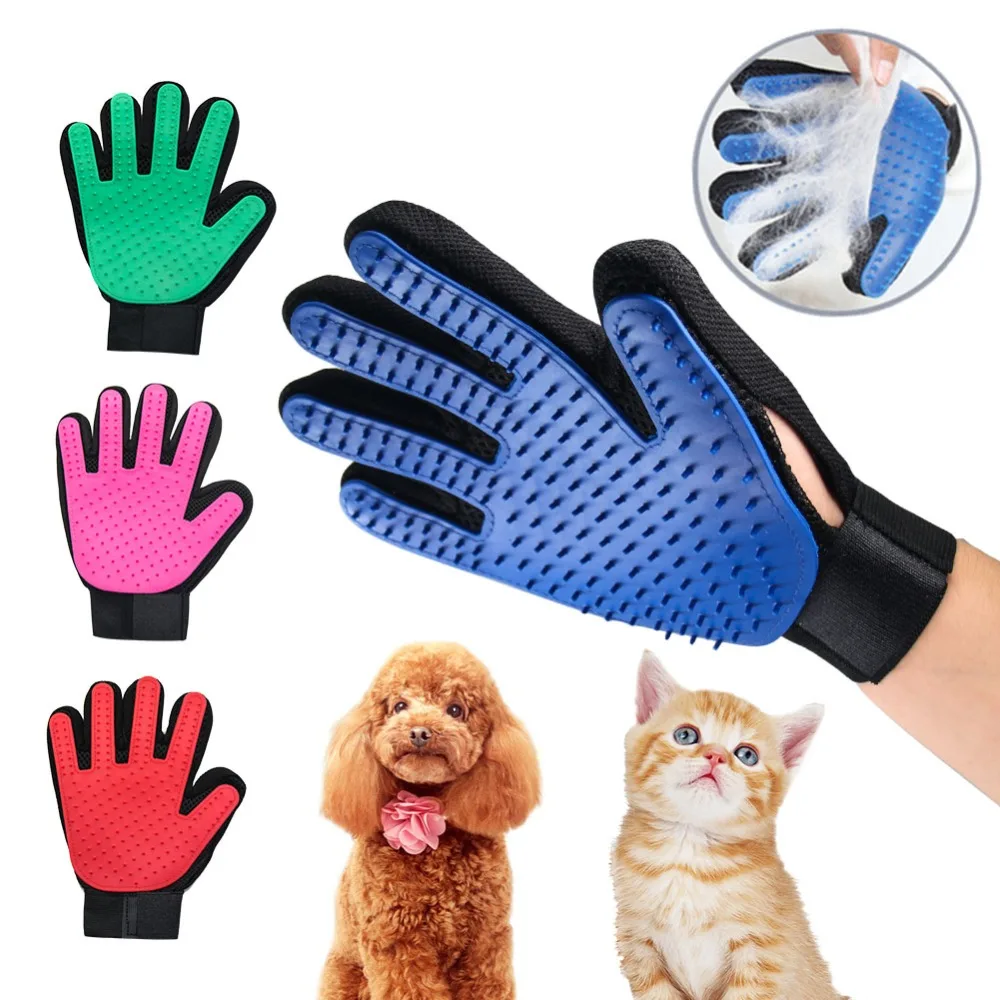 Силиконовая щетка для животных перчатки Deshedding нежный эффективный уход за