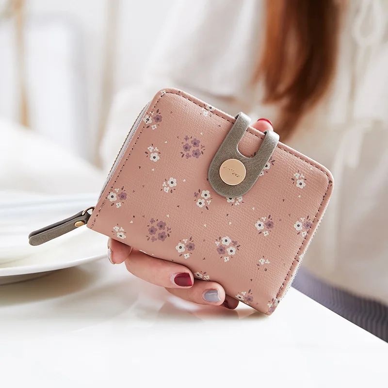 Короткие женские кошельки с цветочным узором дизайнерский брендовый кошелек на
