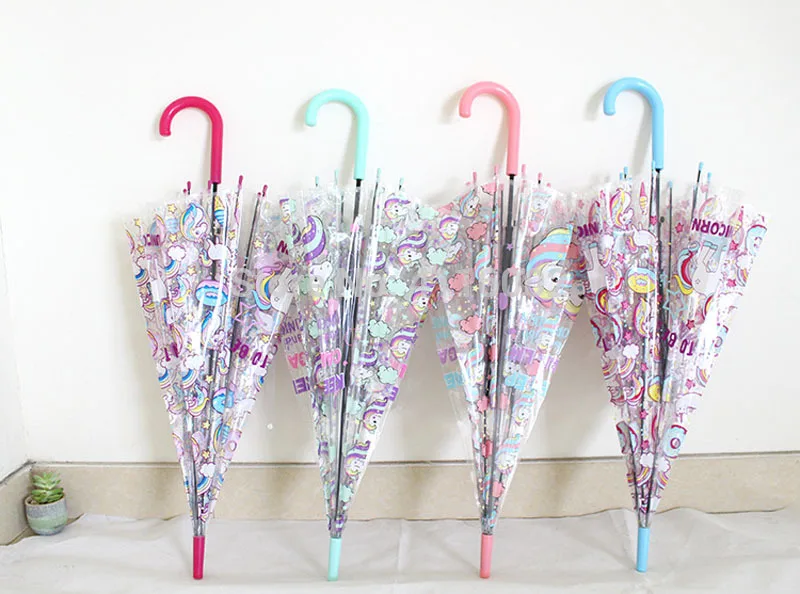 10pcs Catoon Unicorns Umbrella Cute Children Long Handle Transparent Umbrellas Waterproof Travel Umbrella
10pcs Catoon Unicorns Umbrella Cute Children Long Handle Transparent Umbrellas Waterproof Travel Umbrella