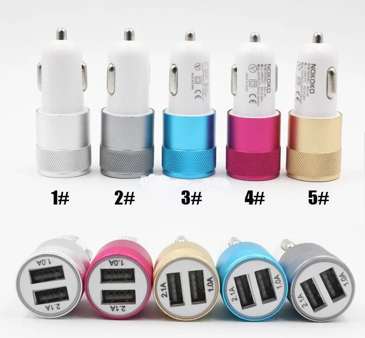 100 шт. автомобильное зарядное устройство с двумя USB-портами | Мобильные телефоны и