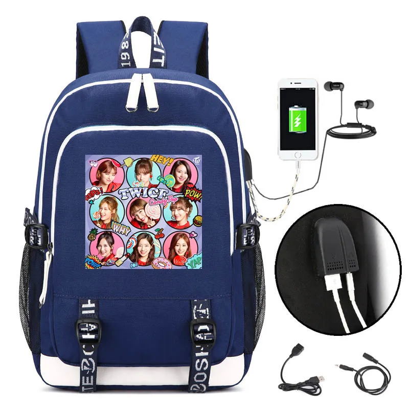 TWICE Momo Chou Tzuyu Printing Backpack Women Travel Rucksack USB Charging Laptop Backpack Canvas School Bags for Teenage Girls
TWICE Momo Chou Tzuyu Printing Backpack Women Travel Rucksack USB Charging Laptop Backpack Canvas School Bags for Teenage Girls