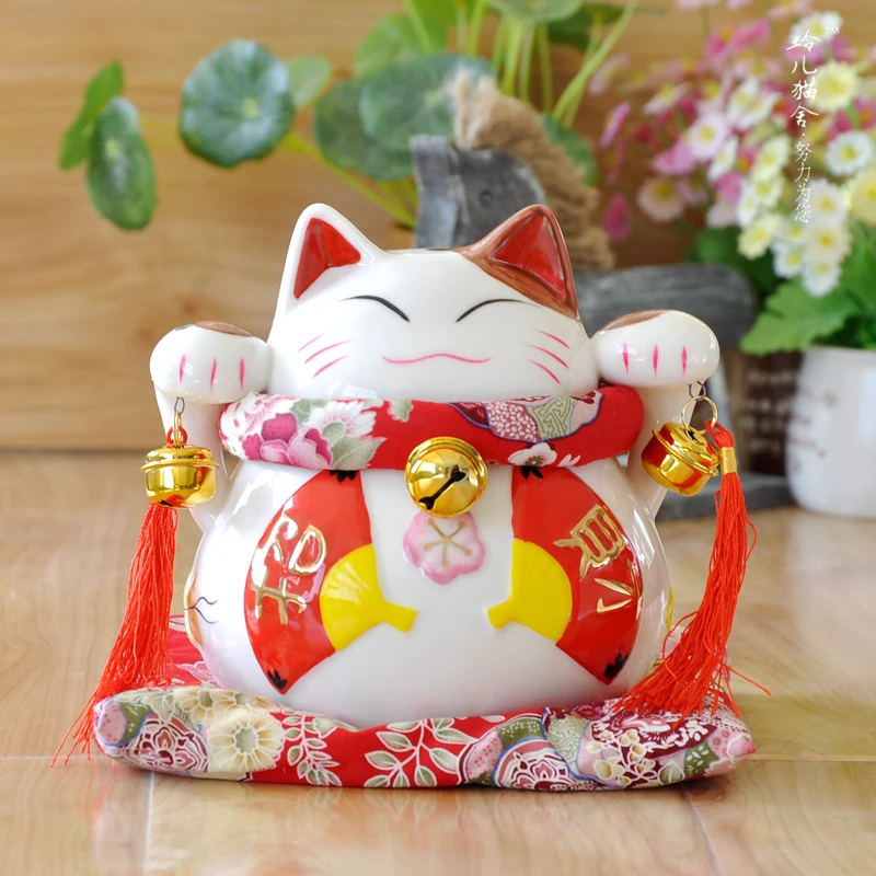 Red fan lucky lucky cat ornaments / wedding gift opening trumpet ceramic jarroomcraft Art Statue Home decoration
Red fan lucky lucky cat ornaments / wedding gift opening trumpet ceramic jarroomcraft Art Statue Home decoration
