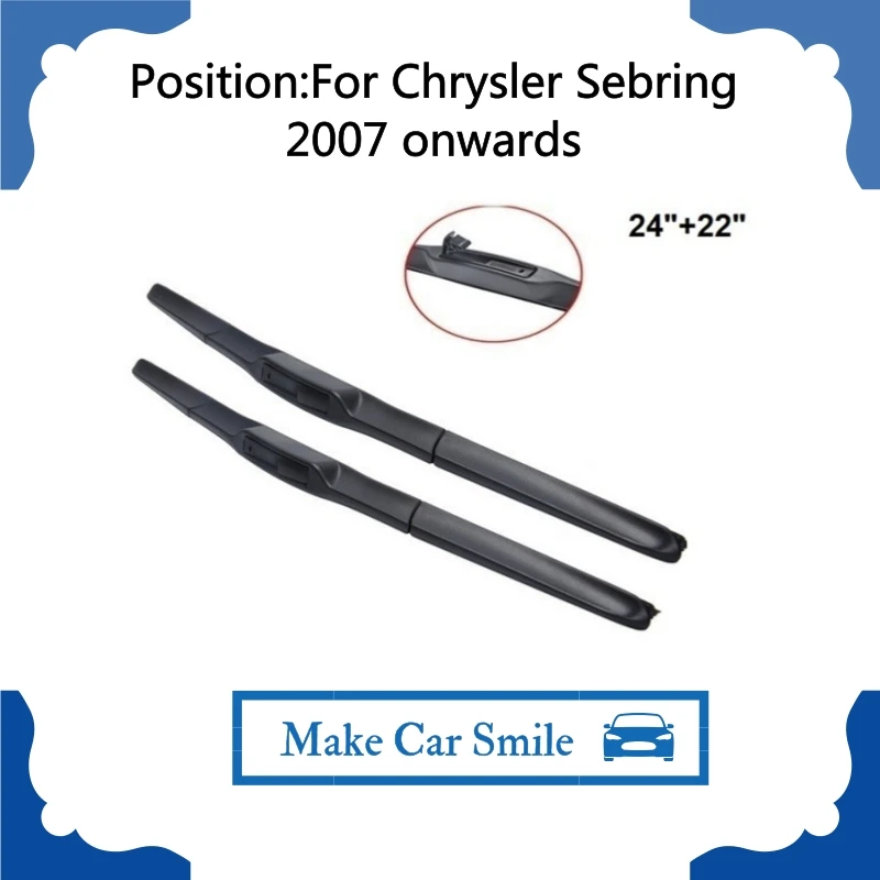 For Chrysler Sebring 2007 onwards 24"+22" Wipers Blade Accessories For Auto Rubber Windshield Wiper
For Chrysler Sebring 2007 onwards 24"+22" Wipers Blade Accessories For Auto Rubber Windshield Wiper