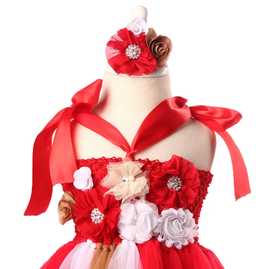 Keenommy платье-пачка для девочек с цветами и повязкой на голову детское праздничное