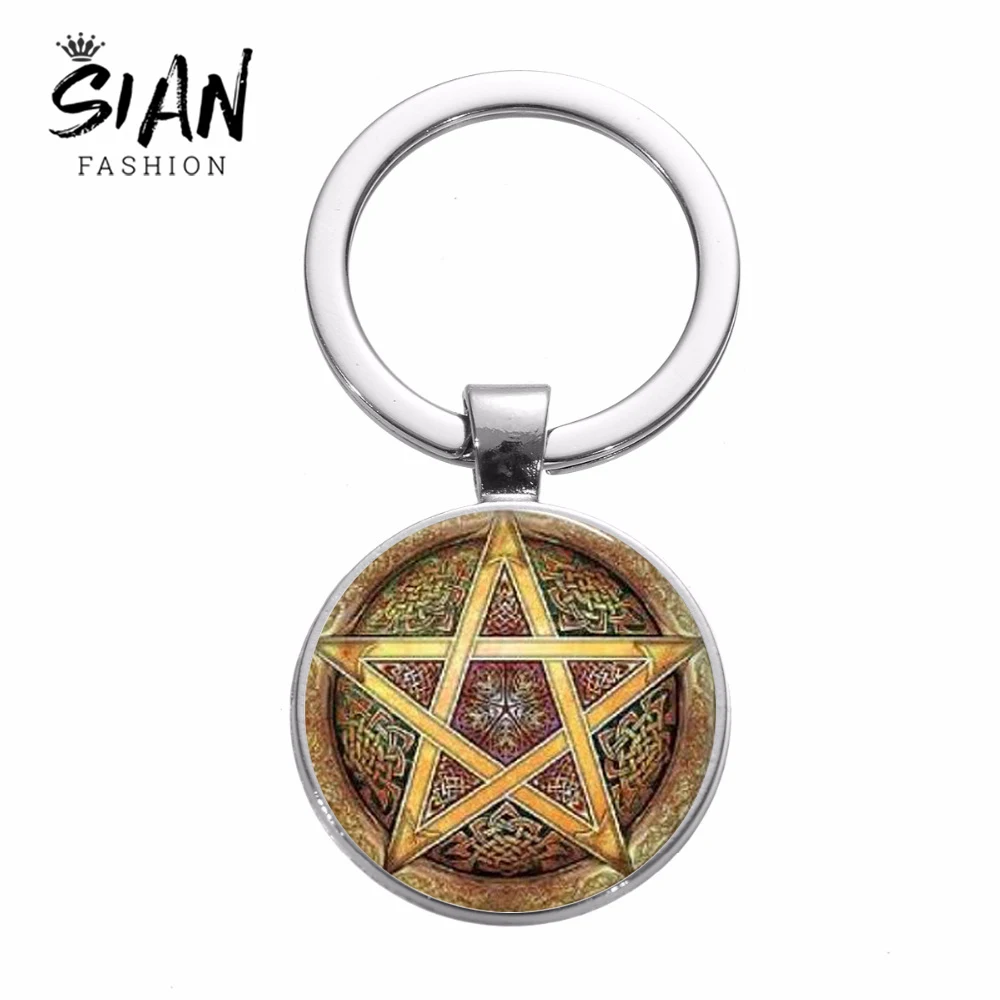 SIAN Supernatural Pentagram Evil Power Keychain Movie Witchcraft Pentangle Glass Round Unisex Metal Keyring Amulet Llaveros
SIAN Supernatural Pentagram Evil Power Keychain Movie Witchcraft Pentangle Glass Round Unisex Metal Keyring Amulet Llaveros