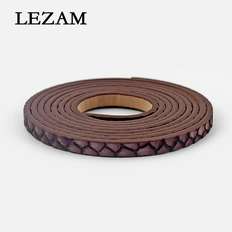 

1meter 5*2mm Fashion Rope Cord Geometric Pattern Flat PU Leather Cord Jewelry For Diy Bracelet Necklace Jewelry Findings