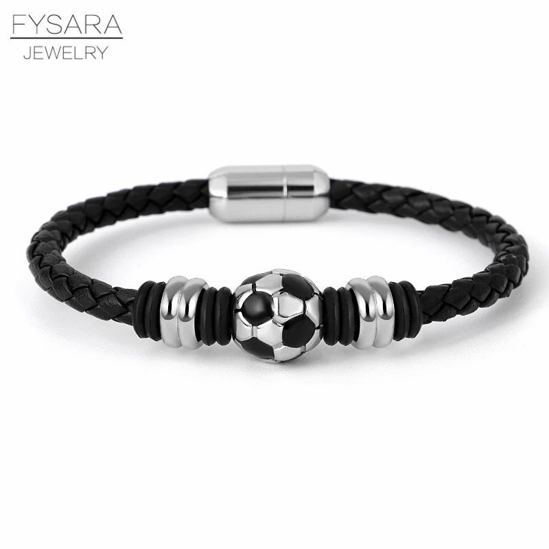 FYSARA Casual Sport Football Charm Bracelets for Women Men Player Soccer Fan's Leather Rope Bracelet Stainless Steel Jewelry
FYSARA Casual Sport Football Charm Bracelets for Women Men Player Soccer Fan's Leather Rope Bracelet Stainless Steel Jewelry