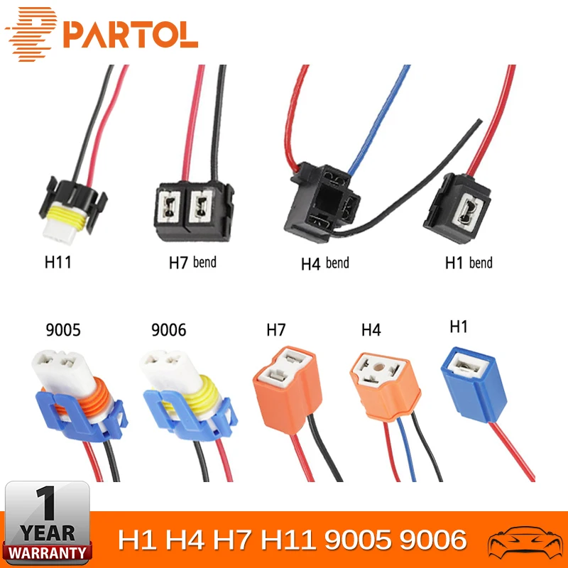 Partol 2pcs H1 H4 H7 H11 HB3 Car LED Headlight Ceramic Bulb Holder Extension Automotive Wire Halogen Adapter Socket Lamp Connect
Partol 2pcs H1 H4 H7 H11 HB3 Car LED Headlight Ceramic Bulb Holder Extension Automotive Wire Halogen Adapter Socket Lamp Connect