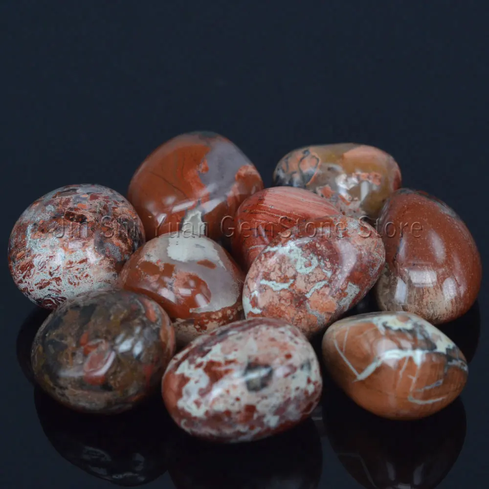 

Bulk Tumbled Red Silver Leaf Jasper Stone Natural Polished Gemstone Supplies for Wicca, Reiki, and Energy Crystal Healing 200g