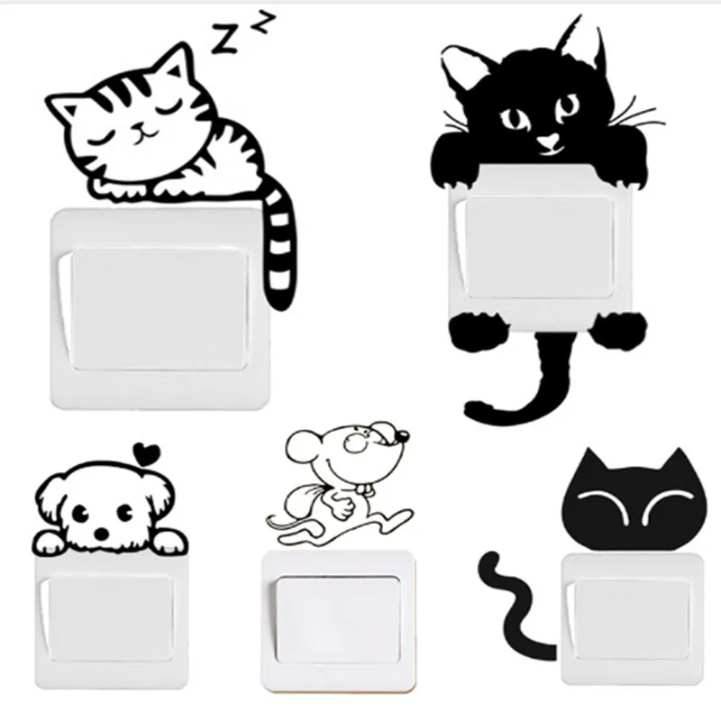 Funny Cute Black Cat Dog Rat Mouse Animls Switch Decal Wall Stickers Home Decals Bedroom Kids Room Light Parlor Decor
Funny Cute Black Cat Dog Rat Mouse Animls Switch Decal Wall Stickers Home Decals Bedroom Kids Room Light Parlor Decor