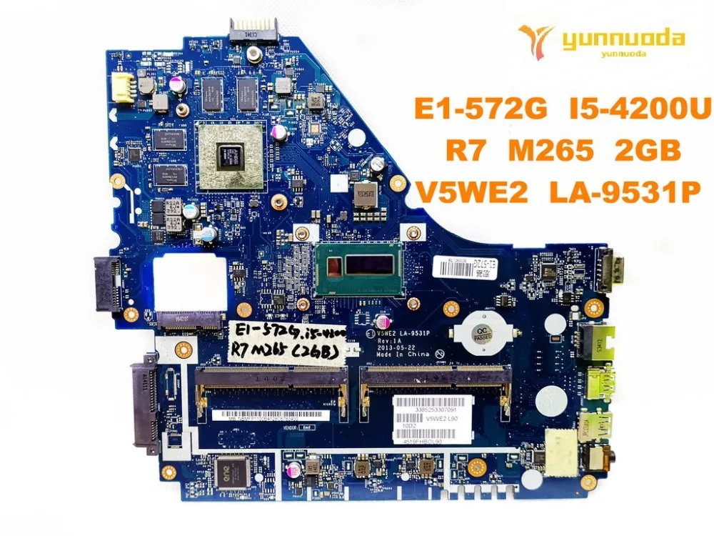 Оригинальная материнская плата для ноутбука ACER E1-572G, E1-572G, I5-4200U, R7, M265, 2 Гб, V5WE2, LA-9531P тестирование, хорошая бесплатная доставка
Оригинальная материнская плата для ноутбука ACER E1-572G, E1-572G, I5-4200U, R7, M265, 2 Гб, V5WE2, LA-9531P тестирование, хорошая бесплатная доставка