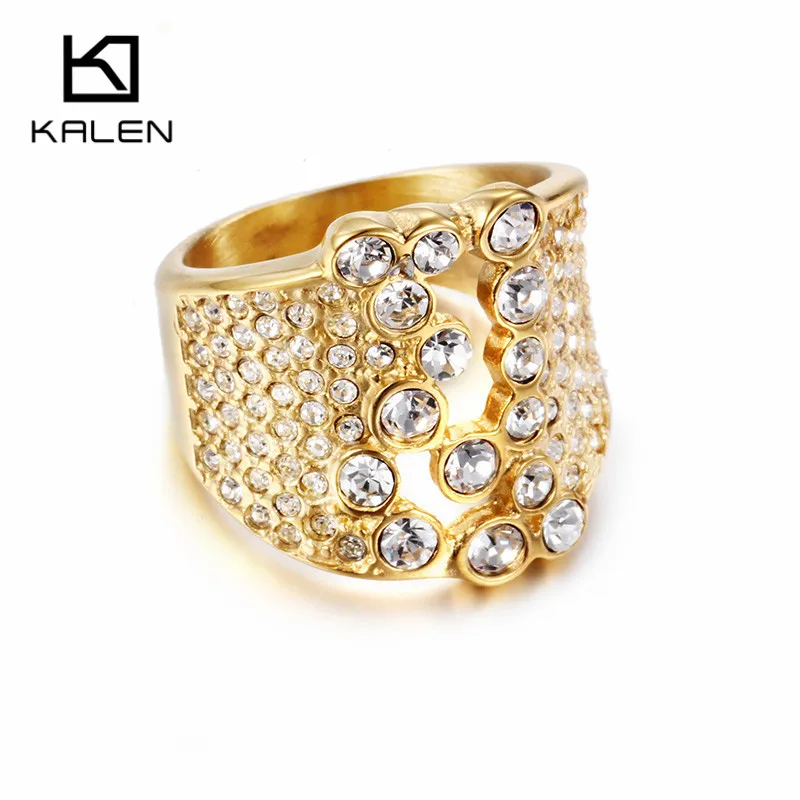 Kalen Fashion Femme Rings Zircon Gold Color Stainless Steel Light Luxury Rings For Women Mujer Anillos Jewelry 2020
Kalen Fashion Femme Rings Zircon Gold Color Stainless Steel Light Luxury Rings For Women Mujer Anillos Jewelry 2020
