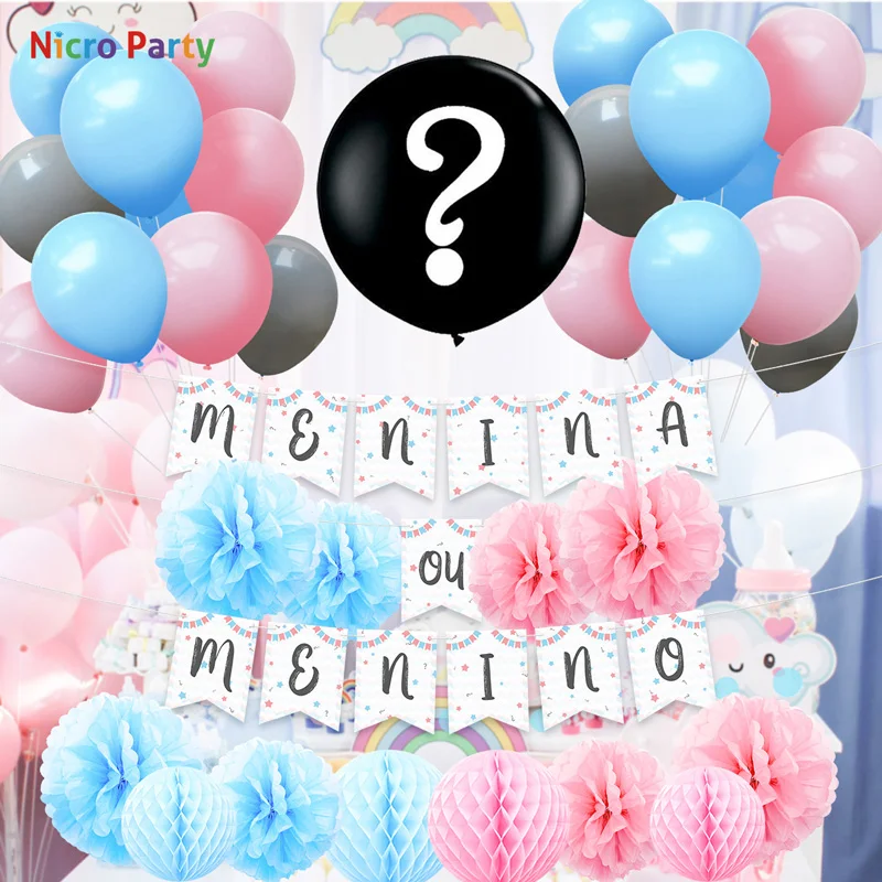 Nicro 36 pcs/set Menino ou Menina Gender Reveal Festa Party Decoration Set Kit Blue Pink Home Decor New Party DIY #Set120
Nicro 36 pcs/set Menino ou Menina Gender Reveal Festa Party Decoration Set Kit Blue Pink Home Decor New Party DIY #Set120