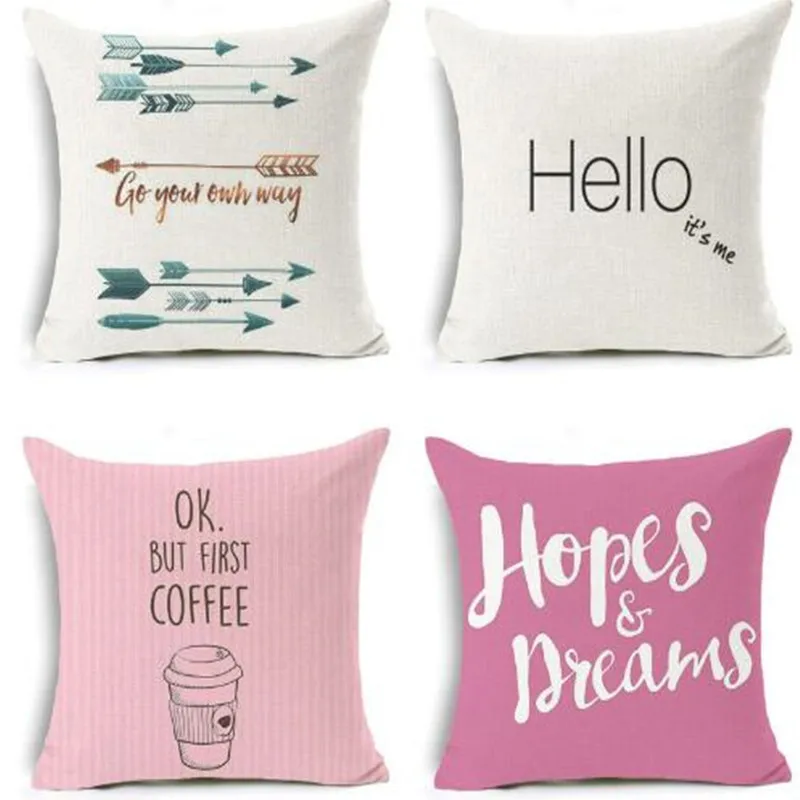 New Comfortable Travel Cotton Linen Pillow Case Cartoon Pattern Words Cushion Cover
New Comfortable Travel Cotton Linen Pillow Case Cartoon Pattern Words Cushion Cover