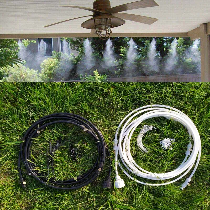 

Outdoor Misting Cooling System Kit For Greenhouse Garden Patio Waterring Irrigation Mister Line 6M-18M System