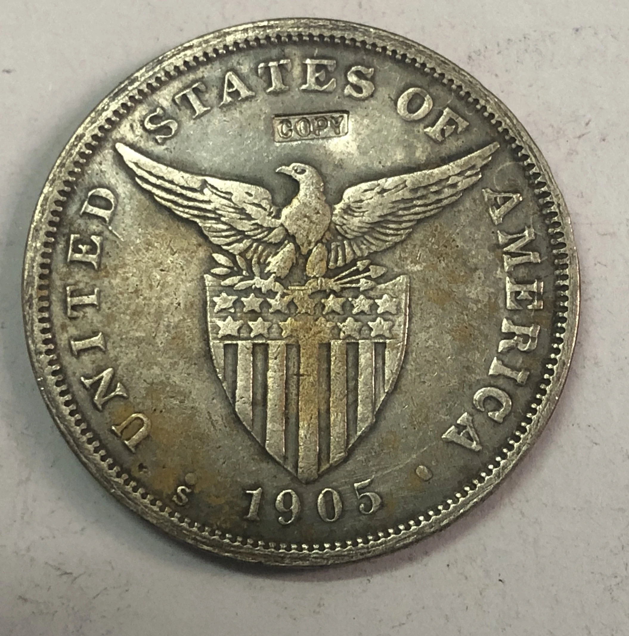 1905 Филиппинское 1 песо администрация США|Безвалютные монеты| |