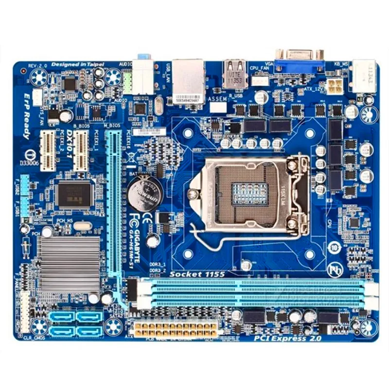 Gigabyte оригинальный Бесплатная доставка материнская плата GA H61M S1 DDR3 LGA1155