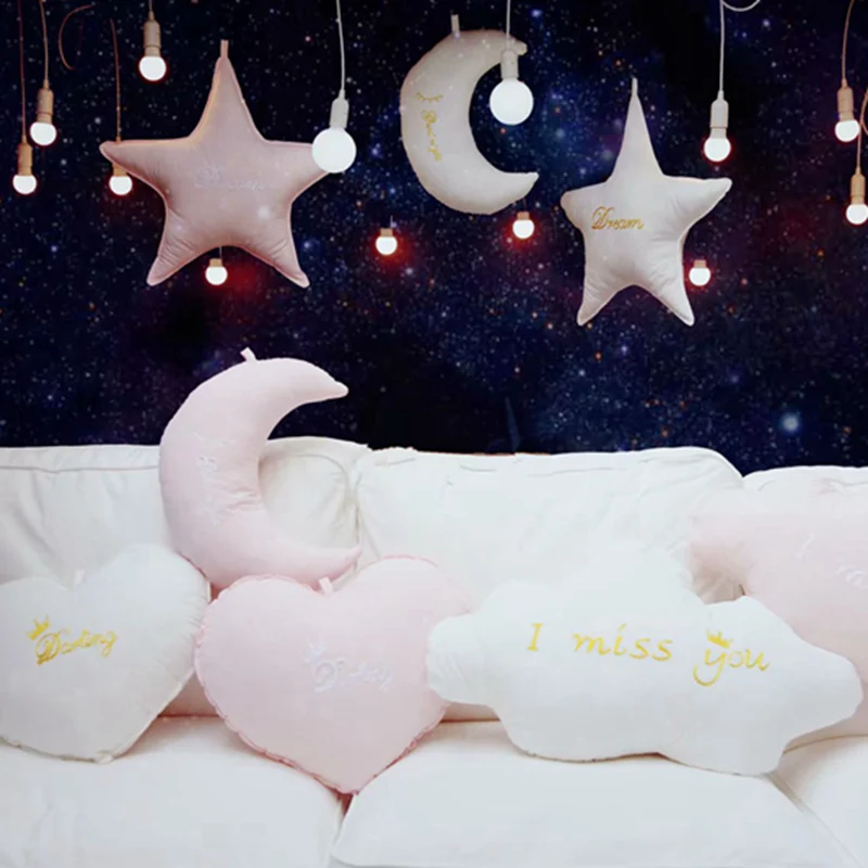 Lovely Sky Series Pillow Star Moon Clouds Heart Plush Toy Pillow Baby Room Decor Bedding Crib Decoration Kids Girl Birthday Gift
Lovely Sky Series Pillow Star Moon Clouds Heart Plush Toy Pillow Baby Room Decor Bedding Crib Decoration Kids Girl Birthday Gift