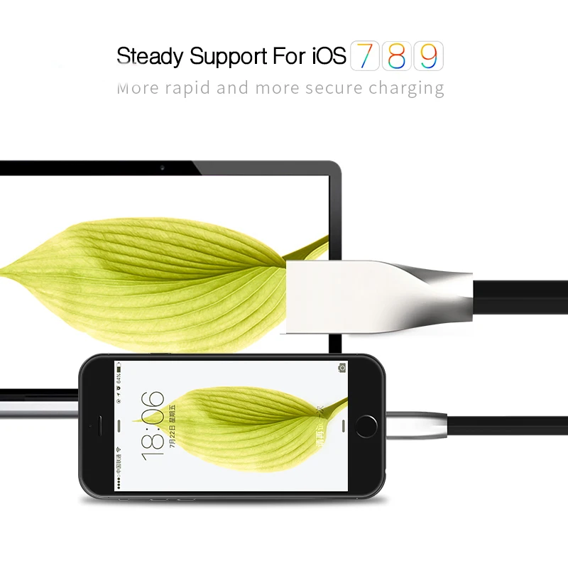 AnkinPro Zinc Alloy USB Cable for iPhone 6 7 8 X iPad Charger 5V/2.1A Fast Date Sync Charging Mobile Phone Cables | Мобильные