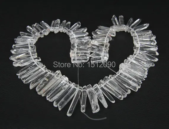 70pcs/strand Polished Crystals Points Top Drilled Stick Beads,Raw Quartz Crystal Graduated Point Bulk Pendants5-8x20-36mm
70pcs/strand Polished Crystals Points Top Drilled Stick Beads,Raw Quartz Crystal Graduated Point Bulk Pendants5-8x20-36mm