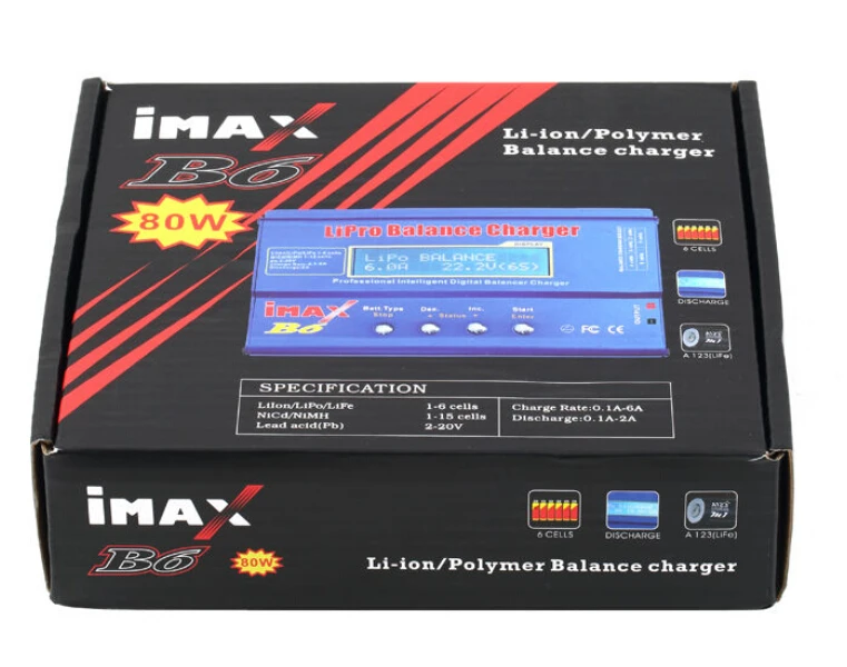 Зарядное устройство с аккумулятором Lipro iMAX B6 зарядное цифровым балансом + 15 В 6A