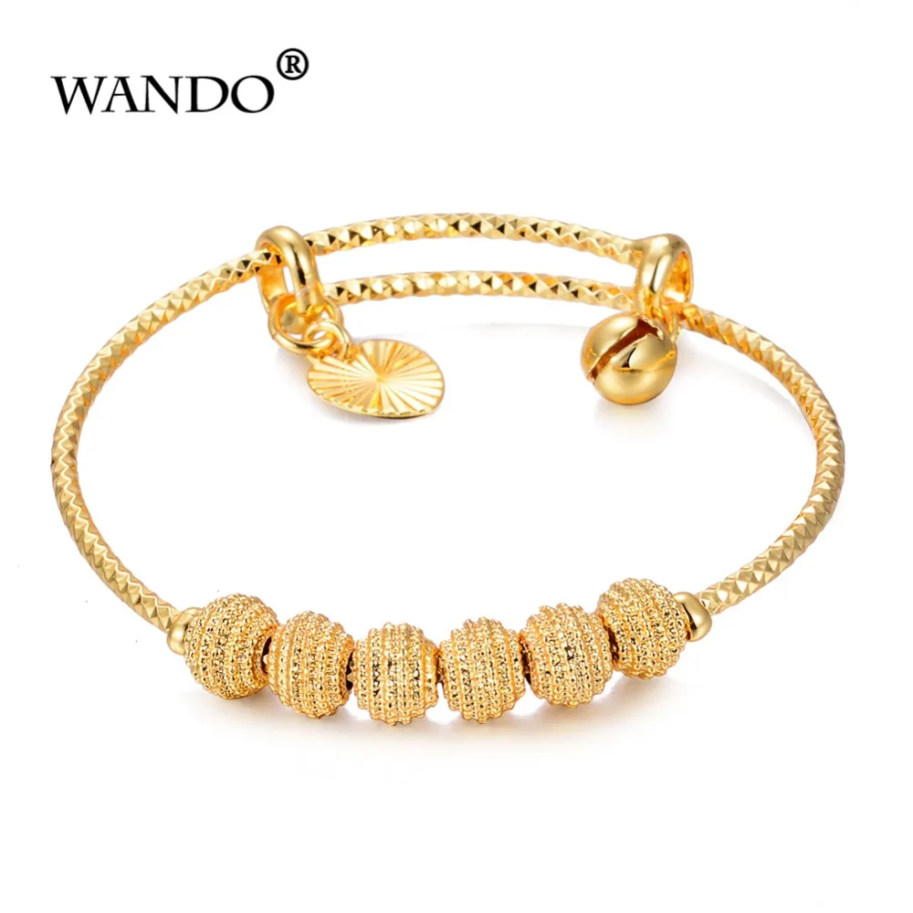 WANDO 1pcs/lot Gold Color Bangle&bracelet for Girls/Baby/boy Round bracelet Children's bracelet Jewelry Child Christmas Gifts
WANDO 1pcs/lot Gold Color Bangle&bracelet for Girls/Baby/boy Round bracelet Children's bracelet Jewelry Child Christmas Gifts