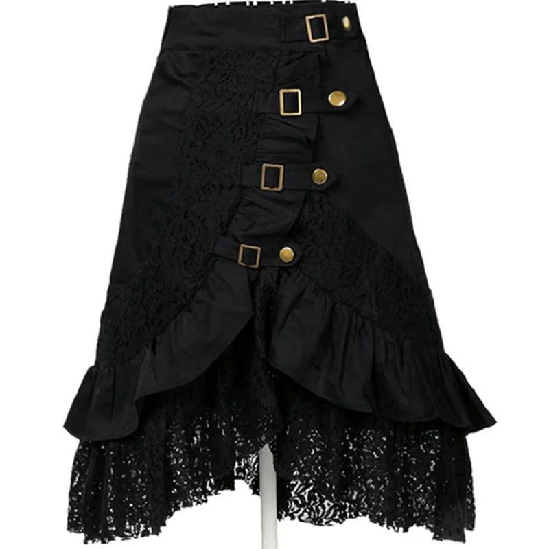 Women Long Black Skirt Asymmetrical Gothic Victorian Skirts Renaissance Vintage Pirate Lolita Punk Ruffles Lace Steampunk Skirt
Women Long Black Skirt Asymmetrical Gothic Victorian Skirts Renaissance Vintage Pirate Lolita Punk Ruffles Lace Steampunk Skirt
