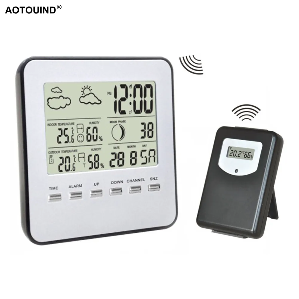 Цифровая беспроводная метеостанция AOTOUIND RF433 домашний декор для здорового образа