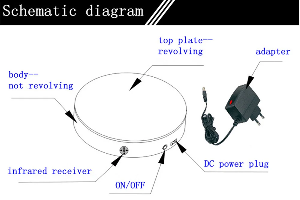 Black 60cm 360 Degree 3D Remote Control Adjustable Speed Direction Electric Rotating Shooting table for Photography Load 150kg
Black 60cm 360 Degree 3D Remote Control Adjustable Speed Direction Electric Rotating Shooting table for Photography Load 150kg