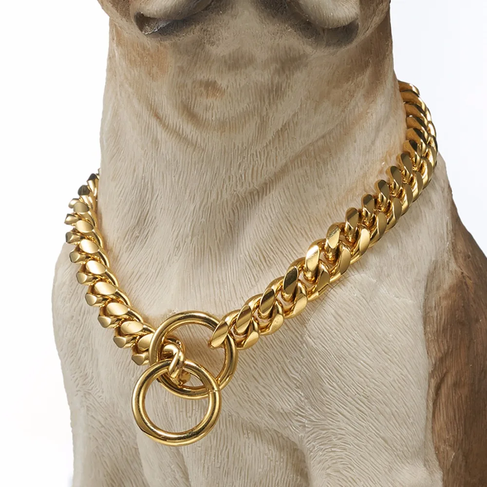 High-Quality 316L Stainless Steel Dog Collar Gold 12mm Wide Training Choke Pet Dog Slip Chain Collars Strong Metal Collar 12-32"
High-Quality 316L Stainless Steel Dog Collar Gold 12mm Wide Training Choke Pet Dog Slip Chain Collars Strong Metal Collar 12-32"