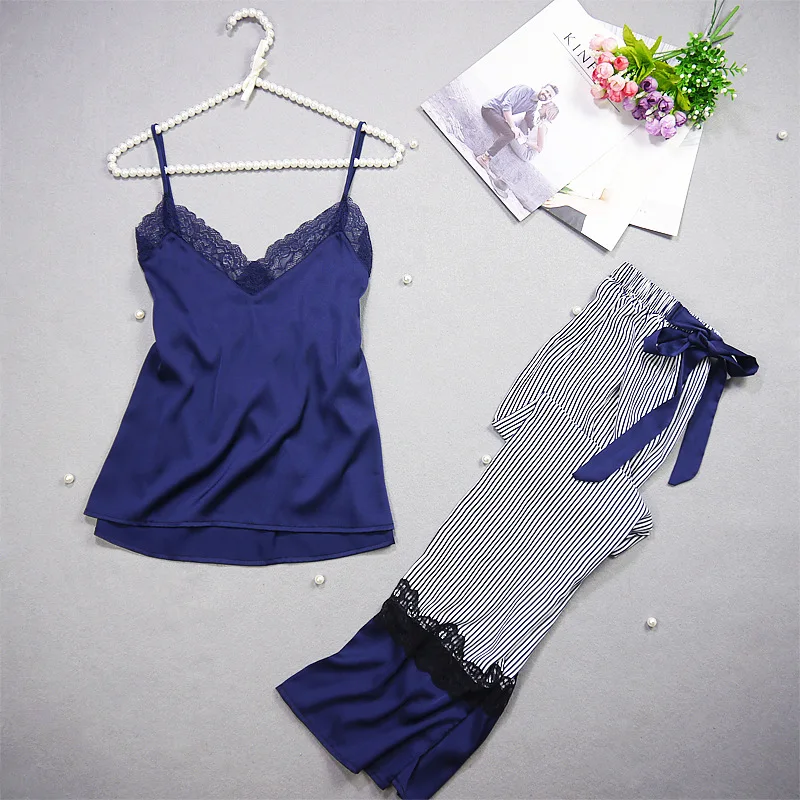 Freshing Summer Spaghetti Strap Women Pajama Set Nightdress+Long Pant Set Brand Hight Quality Pajamas
Freshing Summer Spaghetti Strap Women Pajama Set Nightdress+Long Pant Set Brand Hight Quality Pajamas