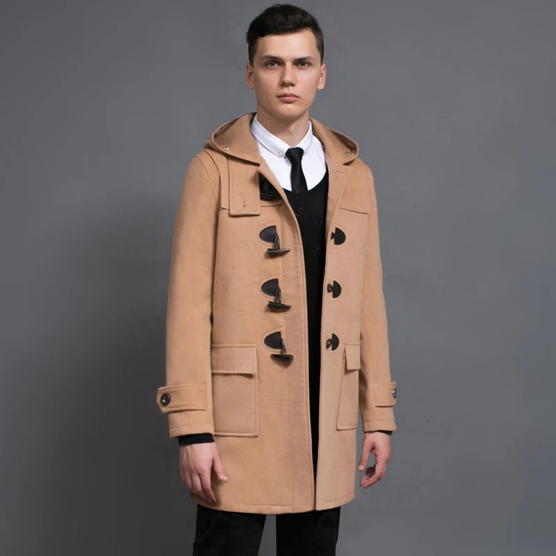 S-5XL ! 2015 Plus size autumn winter men hooded jacket thick wool coat overcoat casual horn button medium-long woolen outerwear
S-5XL ! 2015 Plus size autumn winter men hooded jacket thick wool coat overcoat casual horn button medium-long woolen outerwear