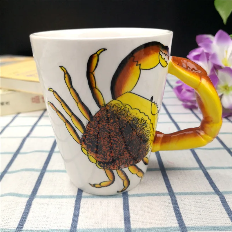Creative cute animal cup cartoon crab coffee mug personalized ceramic office cup funny mug Single layer with handle
Creative cute animal cup cartoon crab coffee mug personalized ceramic office cup funny mug Single layer with handle