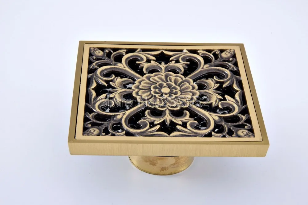 Antique Brass Shower Floor Drain Bathroom Square Floor Drain Strainer Cover Grate Waste lhr065
Antique Brass Shower Floor Drain Bathroom Square Floor Drain Strainer Cover Grate Waste lhr065