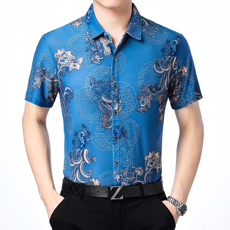 High quality new summer fashion printing dress shirt elegant floral printing shirt short sleeve
High quality new summer fashion printing dress shirt elegant floral printing shirt short sleeve