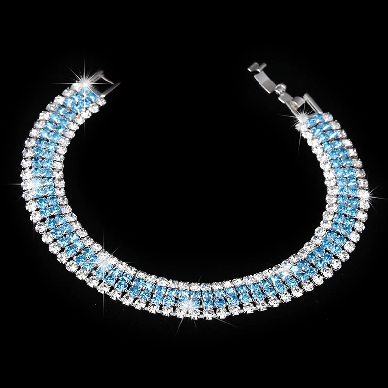 2017 NEW Colors Fashion Silver Plated Blue Square Crystal Bracelets Bangles Chain Link Cubic Zirconia For Women Wedding Jewelry
2017 NEW Colors Fashion Silver Plated Blue Square Crystal Bracelets Bangles Chain Link Cubic Zirconia For Women Wedding Jewelry