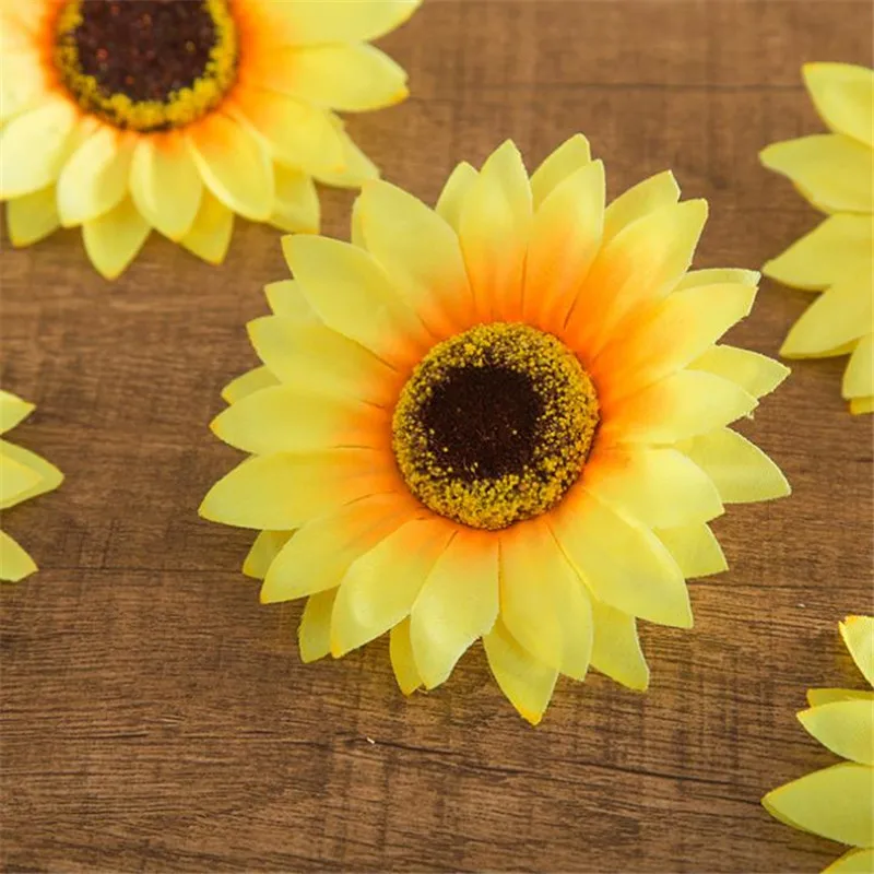 100Pcs Fake Sunflower Head Dia. 3.93" Simulation Sunflowers for DIY Wedding Bridal Bouquet Accessories Flower Arranging
100Pcs Fake Sunflower Head Dia. 3.93" Simulation Sunflowers for DIY Wedding Bridal Bouquet Accessories Flower Arranging