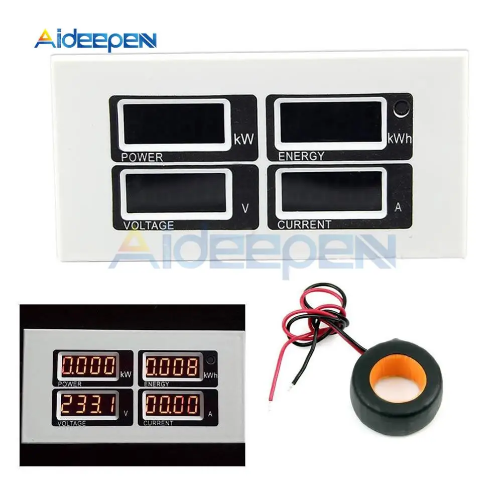 AC 0-100A 80-260V Digital Voltage Ammeter 0-22kW Power Energy Measuring Voltage Current Meter Amp Volt Meter Dector Test CT Coil
AC 0-100A 80-260V Digital Voltage Ammeter 0-22kW Power Energy Measuring Voltage Current Meter Amp Volt Meter Dector Test CT Coil