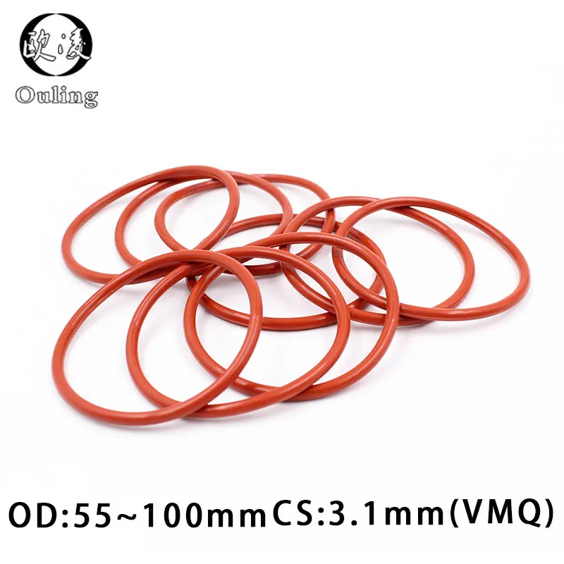 Red Silicon Rings Silicone/VMQ O ring 3.1mm Thickness OD55/60/100mm Rubber O-ring Seal Silicone Sealing Gasket Sanitary Washer
Red Silicon Rings Silicone/VMQ O ring 3.1mm Thickness OD55/60/100mm Rubber O-ring Seal Silicone Sealing Gasket Sanitary Washer