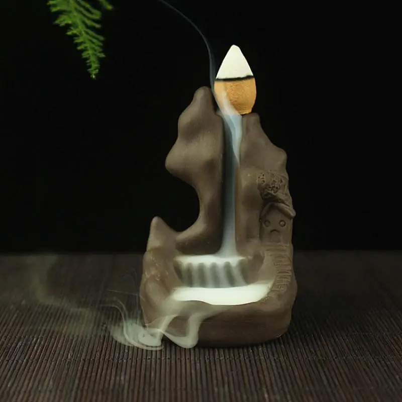Retro Handmade Ceramic Holder Censer Backflow Waterfall Incense Burner Buddhist Home Office Teahouse Decor+10pcs Incense Cones
Retro Handmade Ceramic Holder Censer Backflow Waterfall Incense Burner Buddhist Home Office Teahouse Decor+10pcs Incense Cones