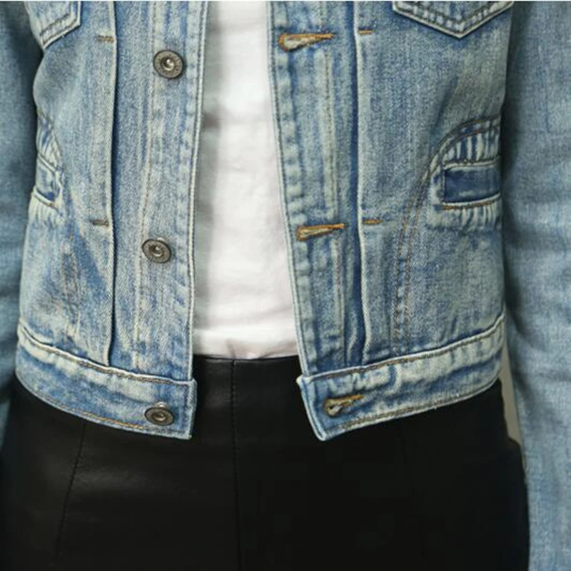 Spring Autumn 2019 Light Blue Women Denim Jackets Casual Streetwear Short Style Coat Female Vintage Button Pockets Coats S M L
Spring Autumn 2019 Light Blue Women Denim Jackets Casual Streetwear Short Style Coat Female Vintage Button Pockets Coats S M L