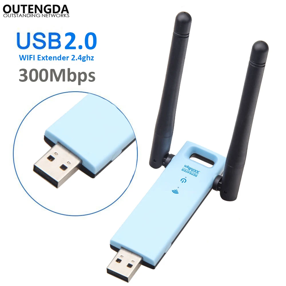 300 Мбит/с USB WiFi повторитель адаптера 11N Wifi усилитель сигнала внешняя антенна