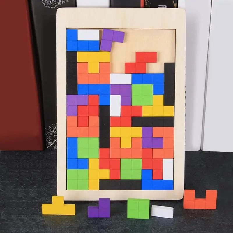 Kids Wooden Tetris Puzzle Board Children Rectangular Jigsaw Puzzle Toys Baby 3D Geometric Shape DIY Matching Board Education Toy
Kids Wooden Tetris Puzzle Board Children Rectangular Jigsaw Puzzle Toys Baby 3D Geometric Shape DIY Matching Board Education Toy