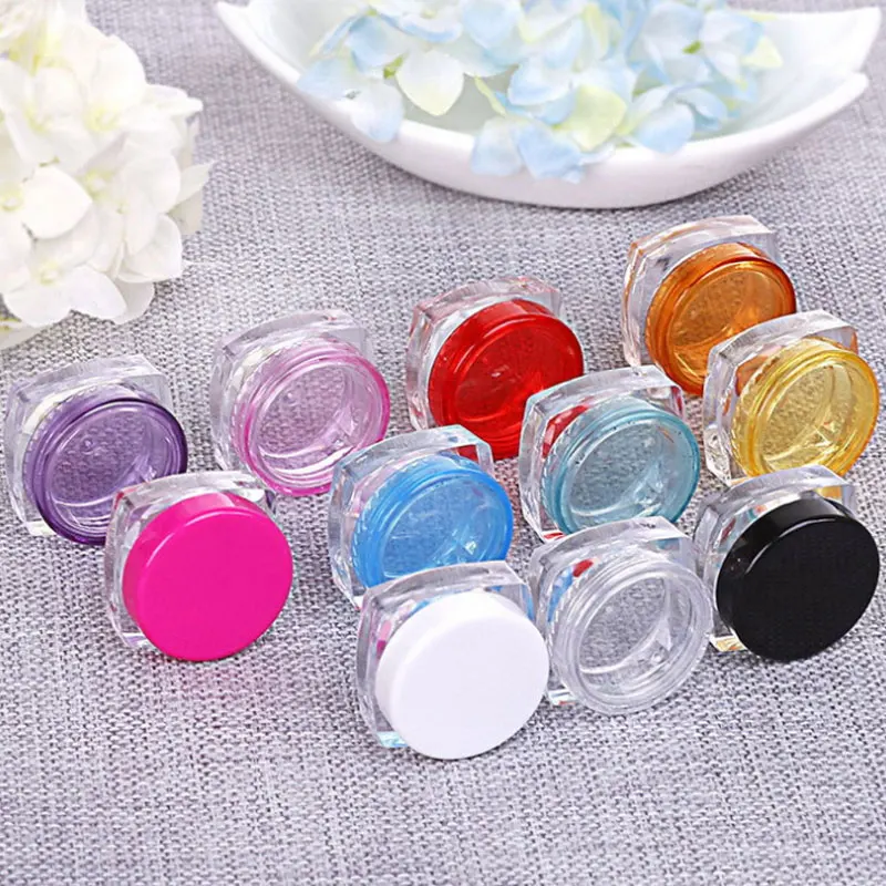 50Pcs 3g/3ml Square bottom Sample Jar Pot Vial Container Refillable Fit Makeup Cosmetic Face Cream Pigment Nail Art Glitter bead
50Pcs 3g/3ml Square bottom Sample Jar Pot Vial Container Refillable Fit Makeup Cosmetic Face Cream Pigment Nail Art Glitter bead