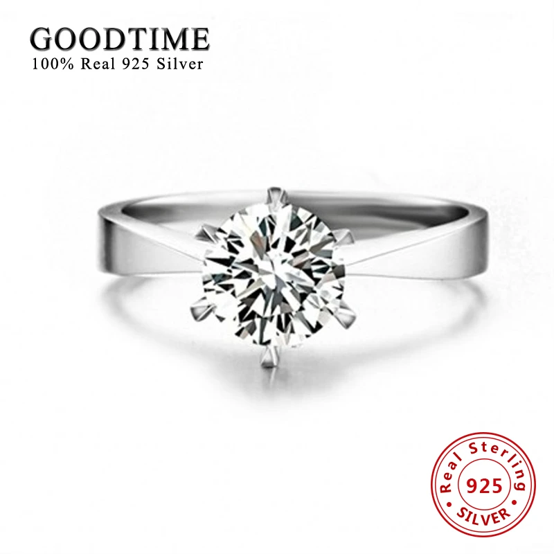 Classic Ring 1 Carat 6mm Zirconia Wedding Rings for Women Sterling Silver Jewelry Pure 925 Solid Silver Engagement Ring
Classic Ring 1 Carat 6mm Zirconia Wedding Rings for Women Sterling Silver Jewelry Pure 925 Solid Silver Engagement Ring