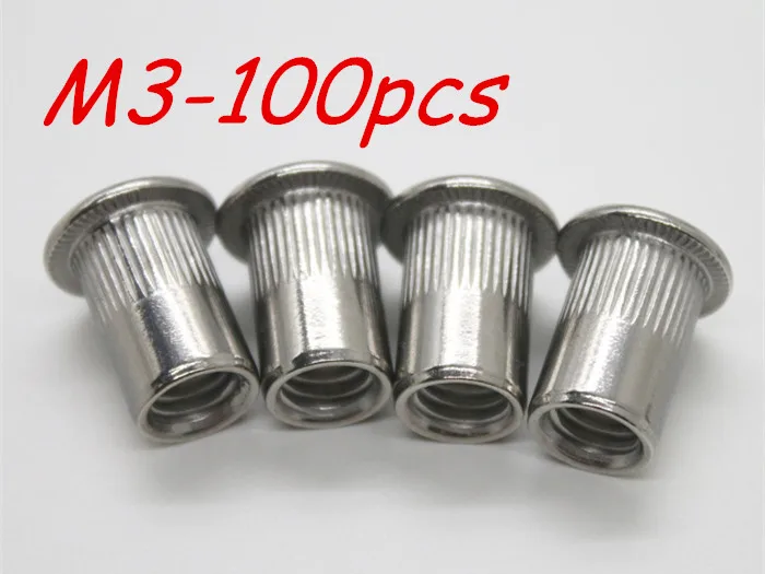 M3 Metric thread 304 Stainless Steel Rivet Nut Rivnut Inserts Nut 100Pcs/Lot Free Shipping
M3 Metric thread 304 Stainless Steel Rivet Nut Rivnut Inserts Nut 100Pcs/Lot Free Shipping